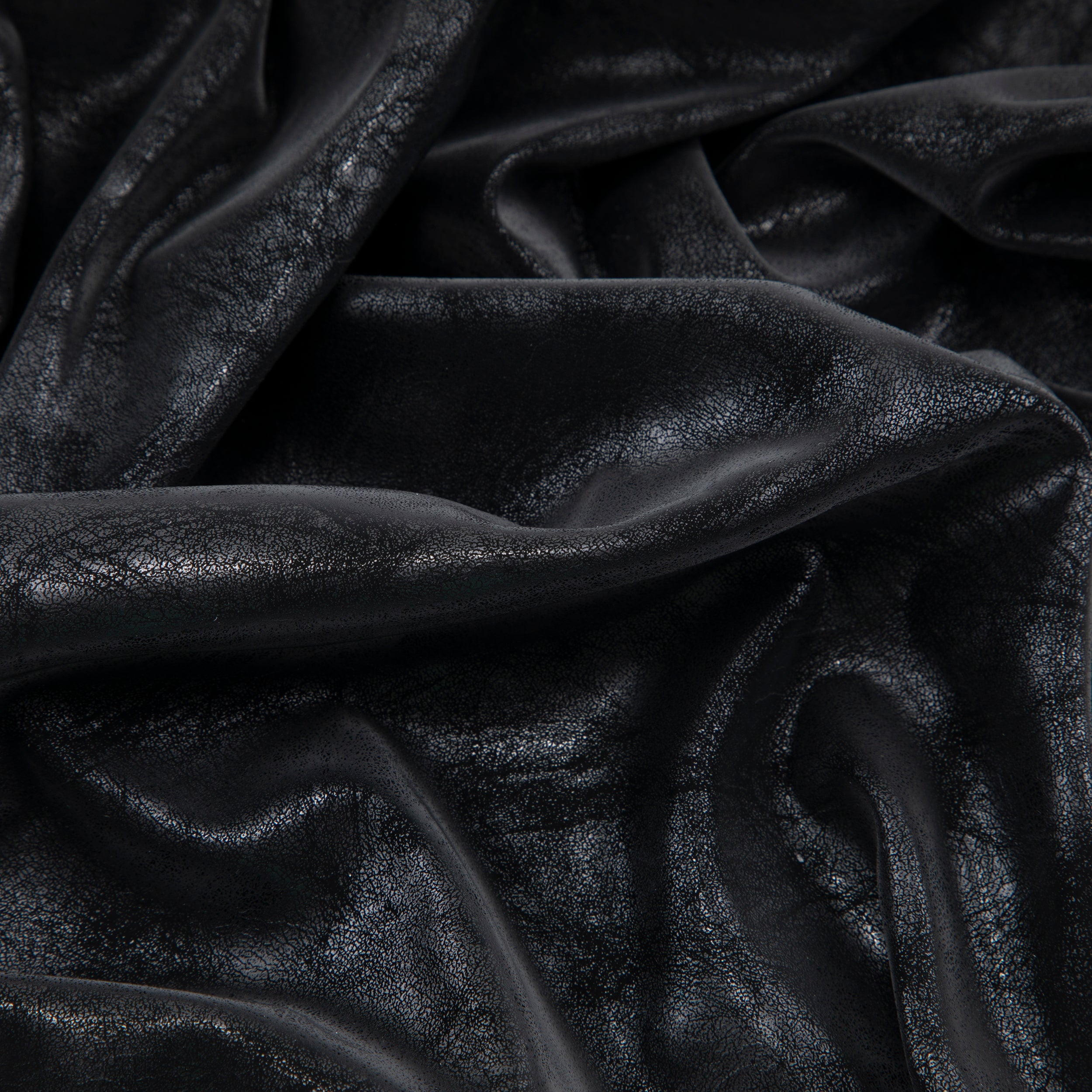Soft Distressed Pleather Fabric, Black