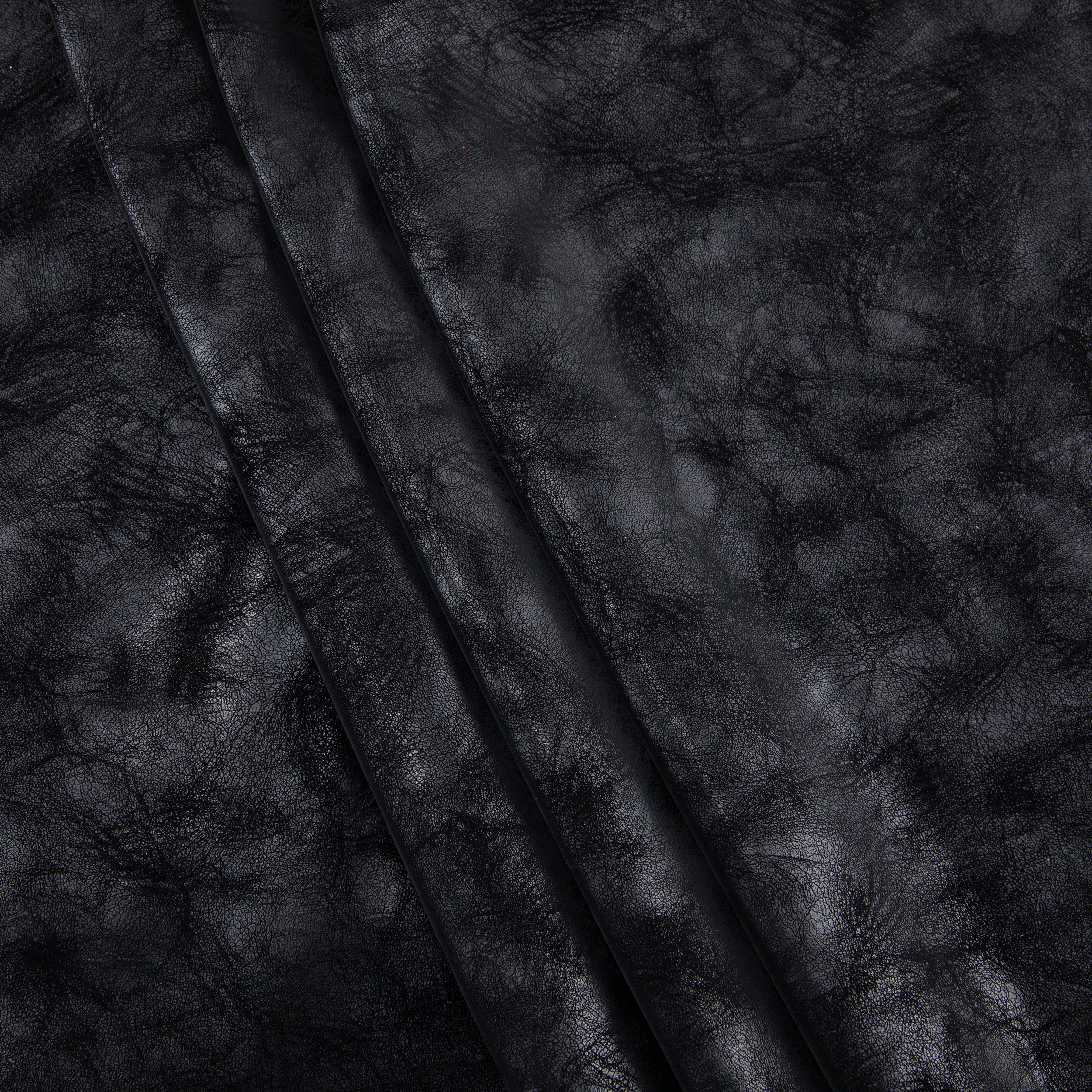 Soft Distressed Pleather Fabric, Black