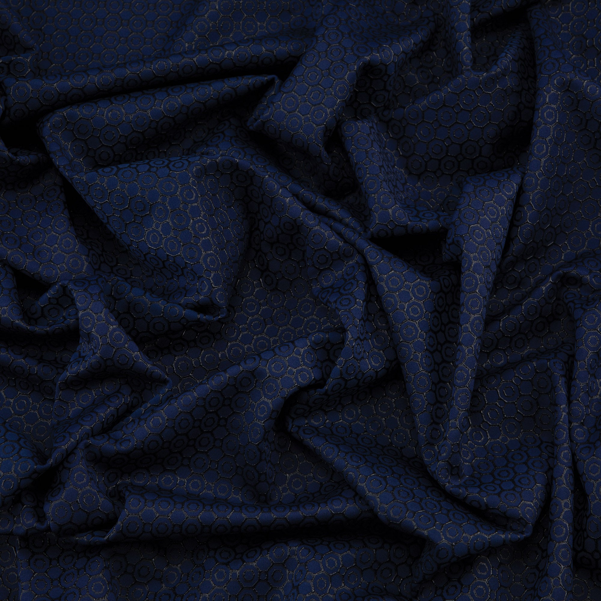 Stretch Fabric, Raised Rubber Geometric Print, Blue