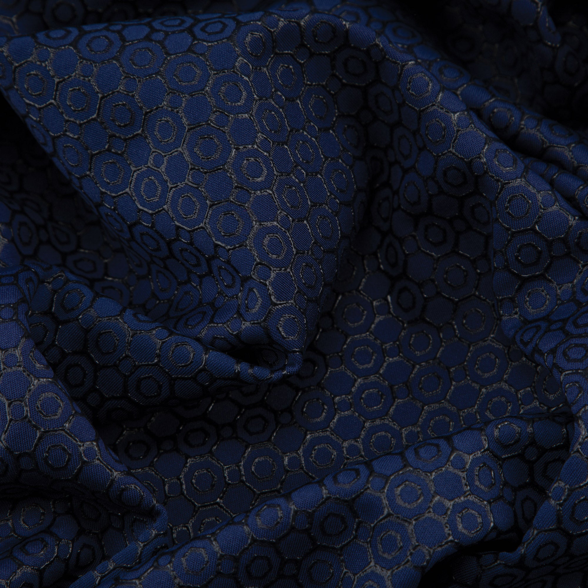 Stretch Fabric, Raised Rubber Geometric Print, Blue