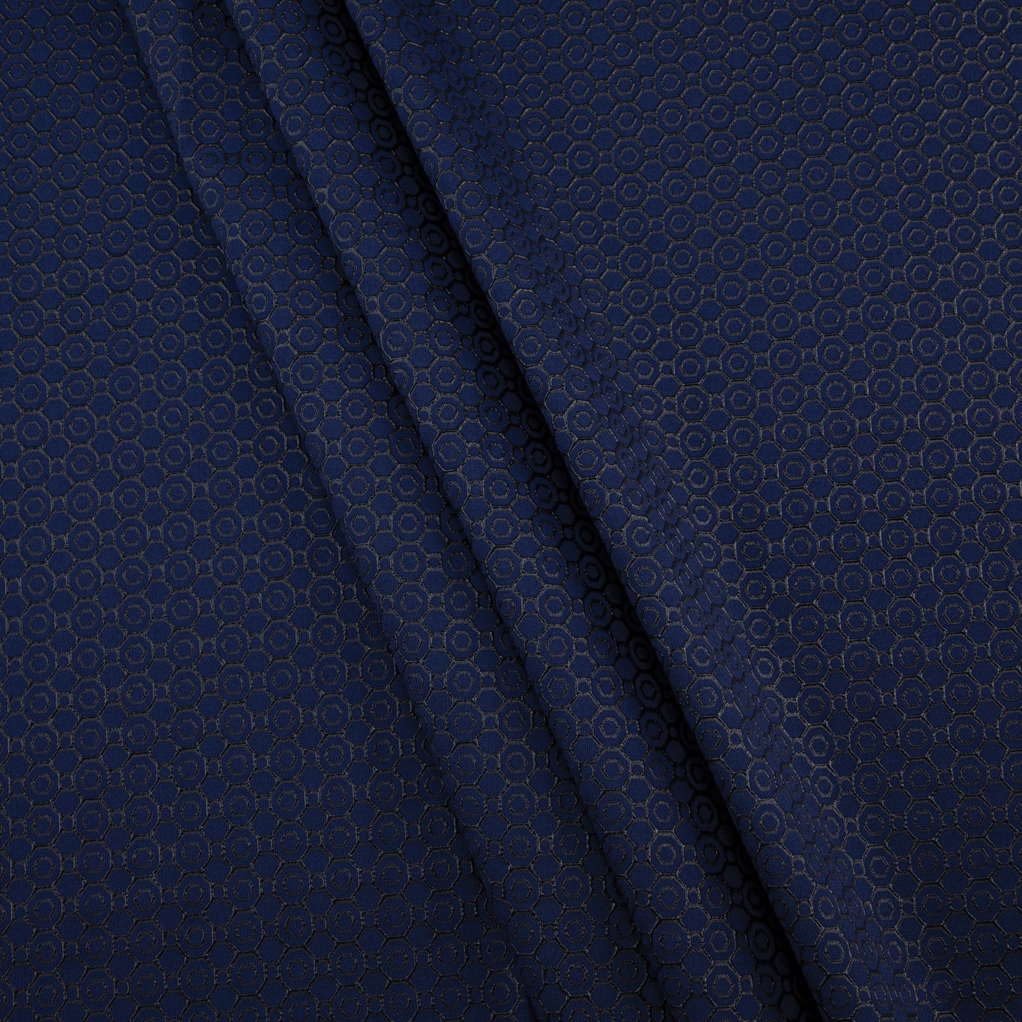 Stretch Fabric, Raised Rubber Geometric Print, Blue