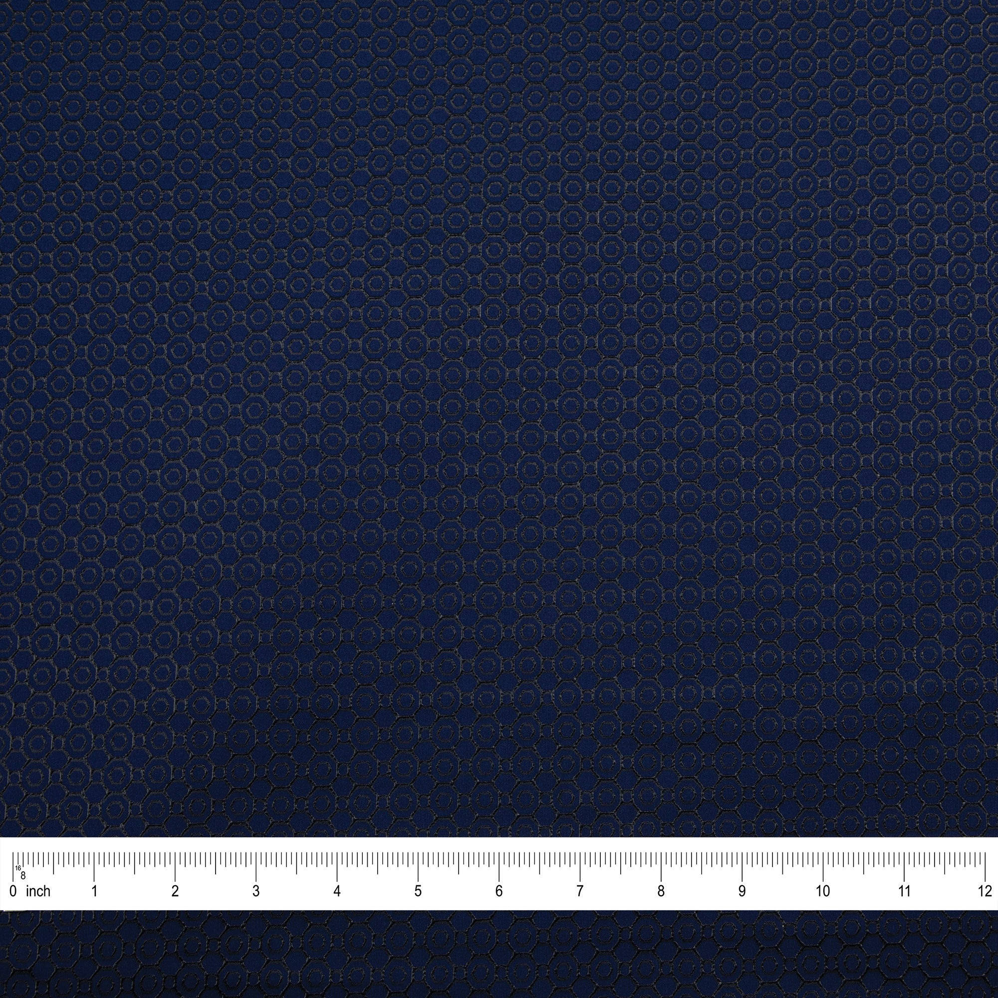 Stretch Fabric, Raised Rubber Geometric Print, Blue