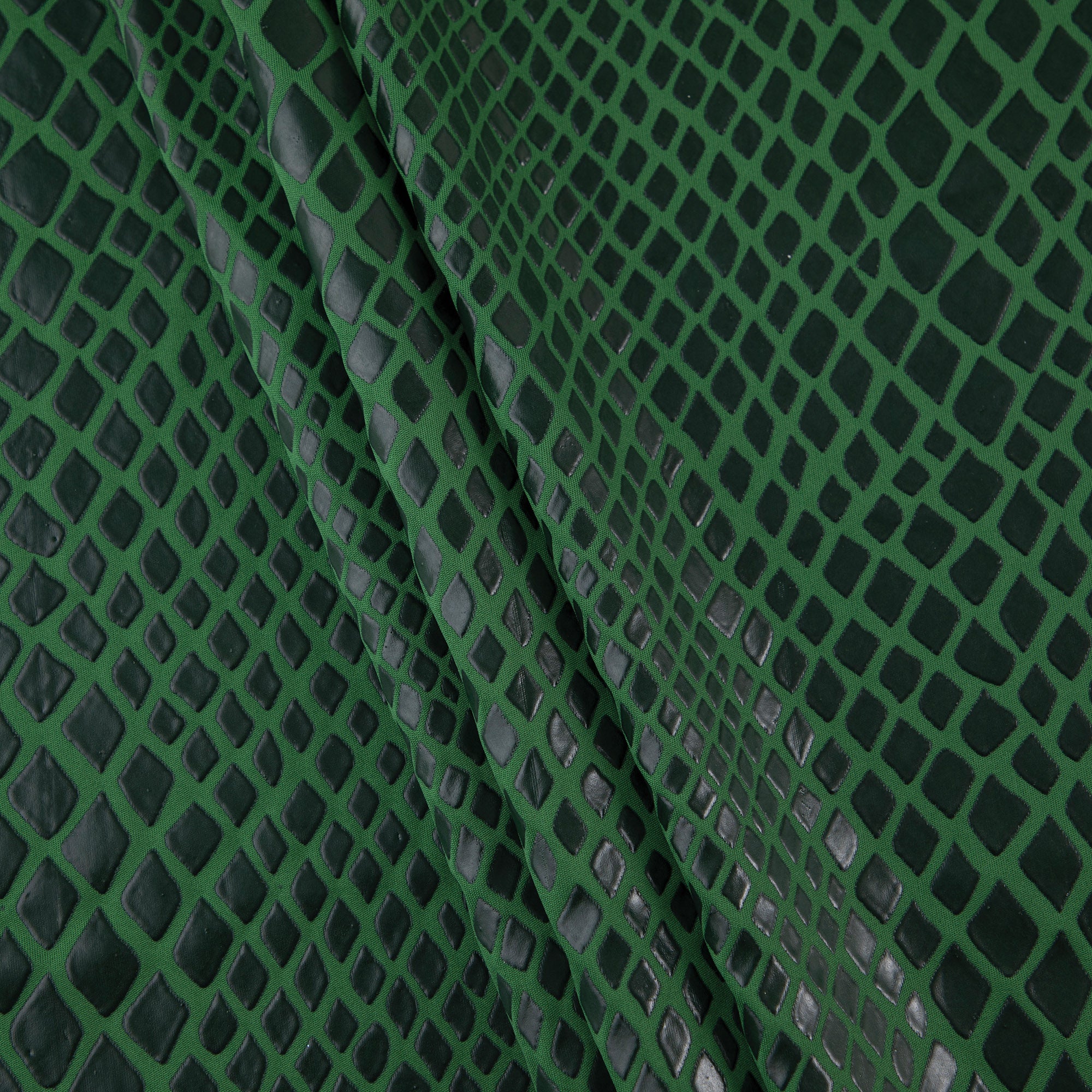 Stretch Fabric, Textured Python Print, Green