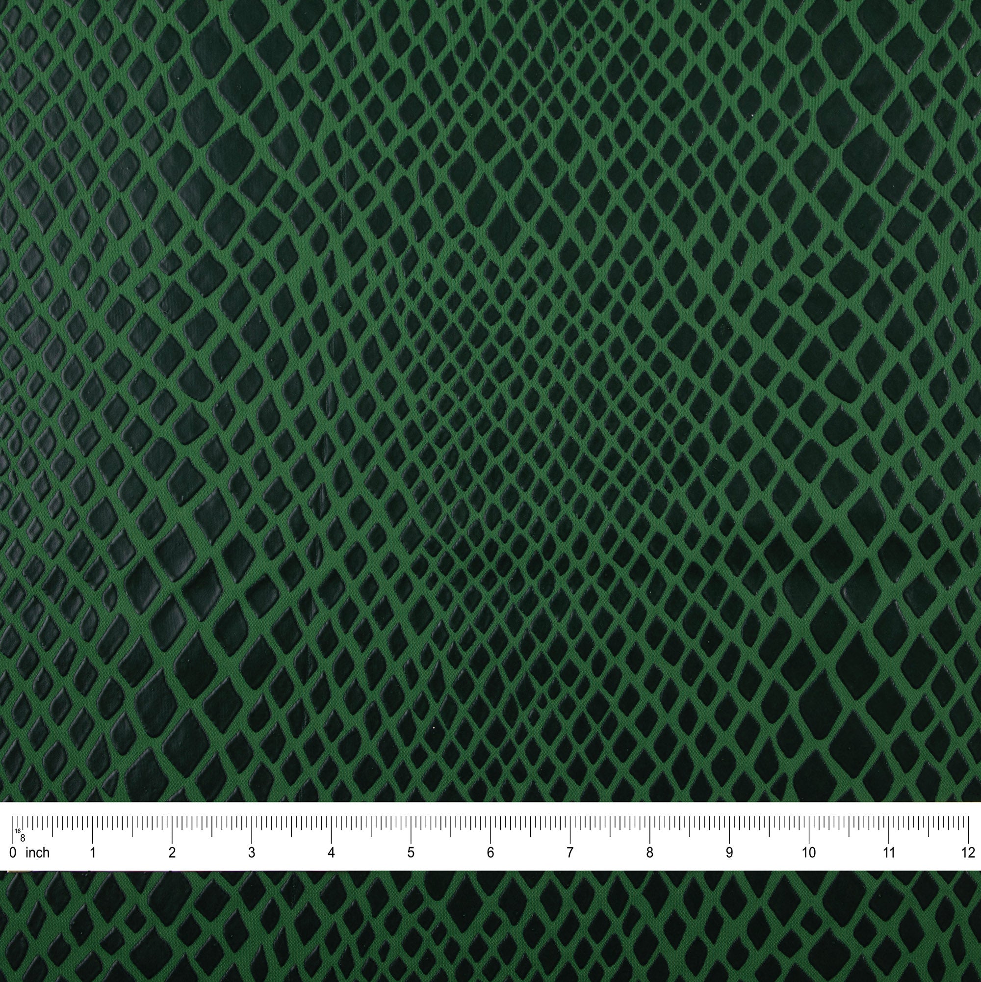 Stretch Fabric, Textured Python Print, Green