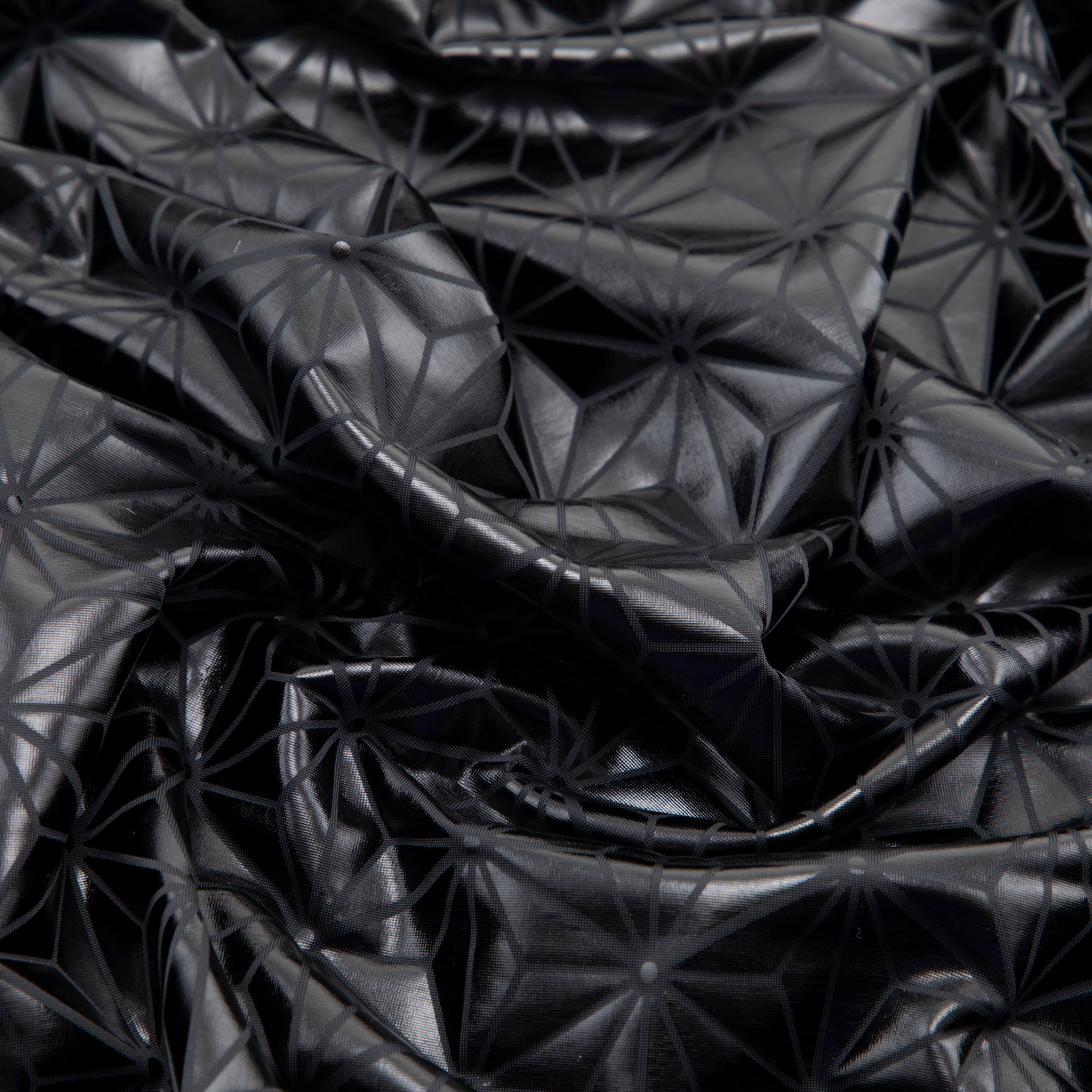 Stretch Fabric, Shiny Diamond Geo Print, Black