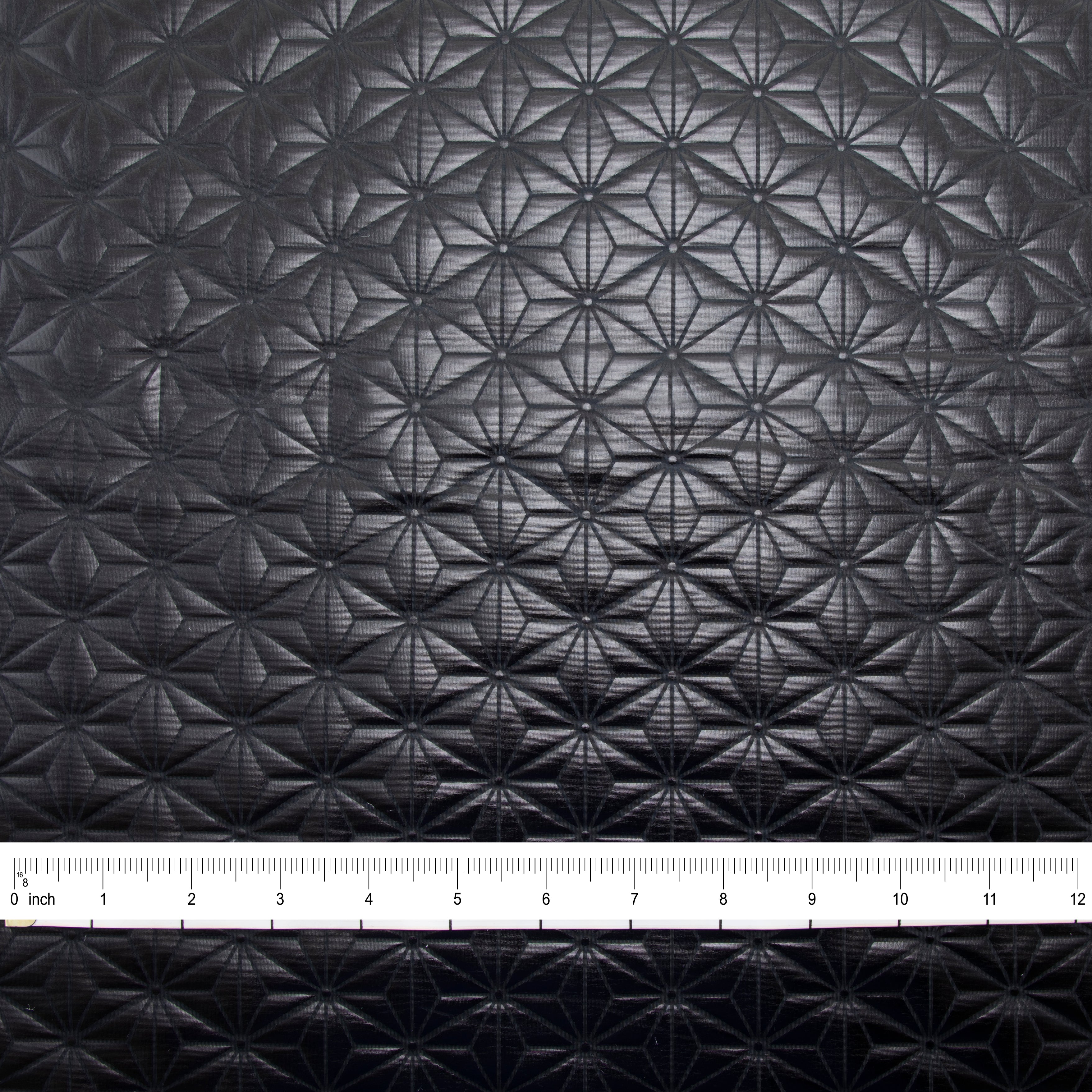 Stretch Fabric, Shiny Diamond Geo Print, Black