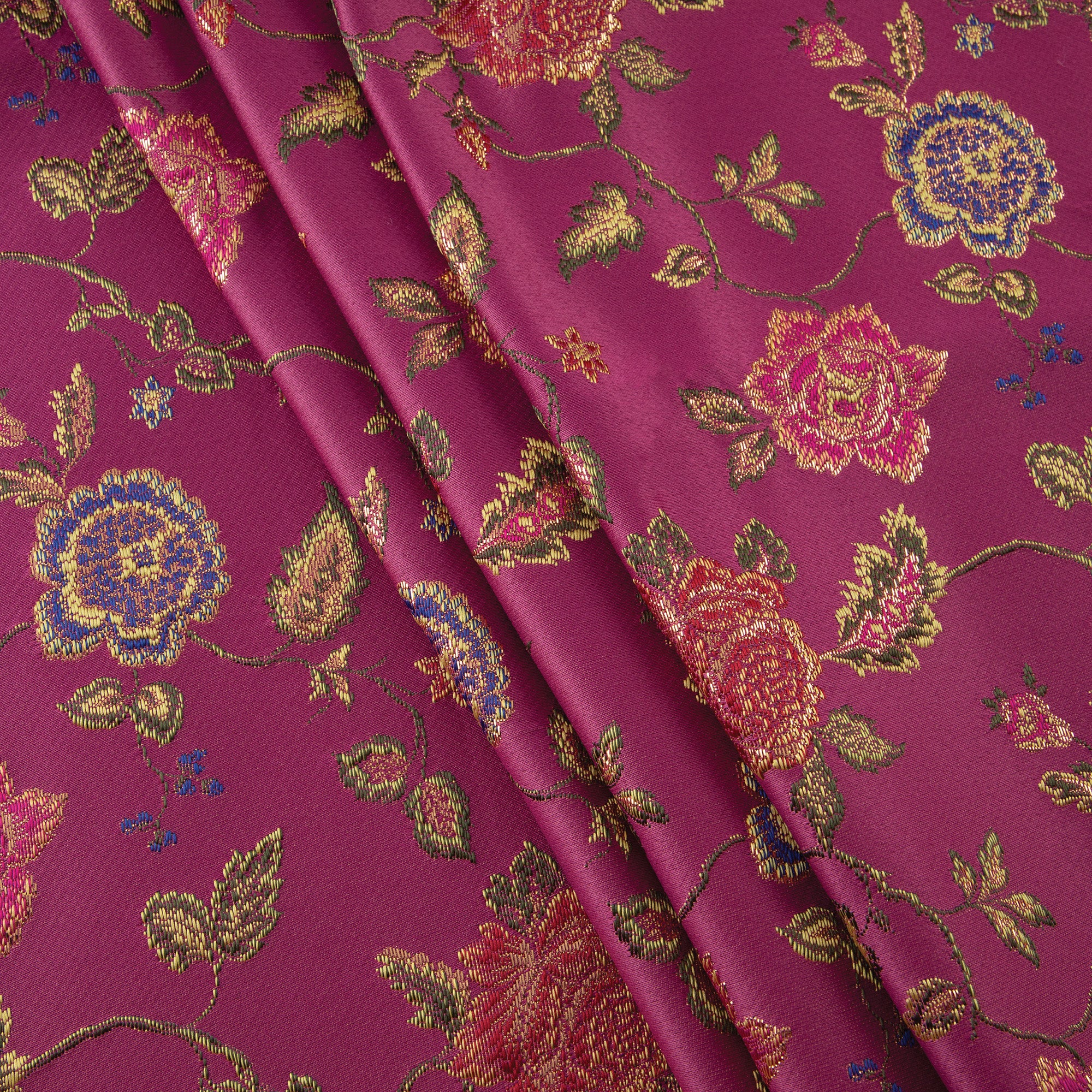 4 Seasons French Brocade Fabric, Floral, Fuchsia Pink