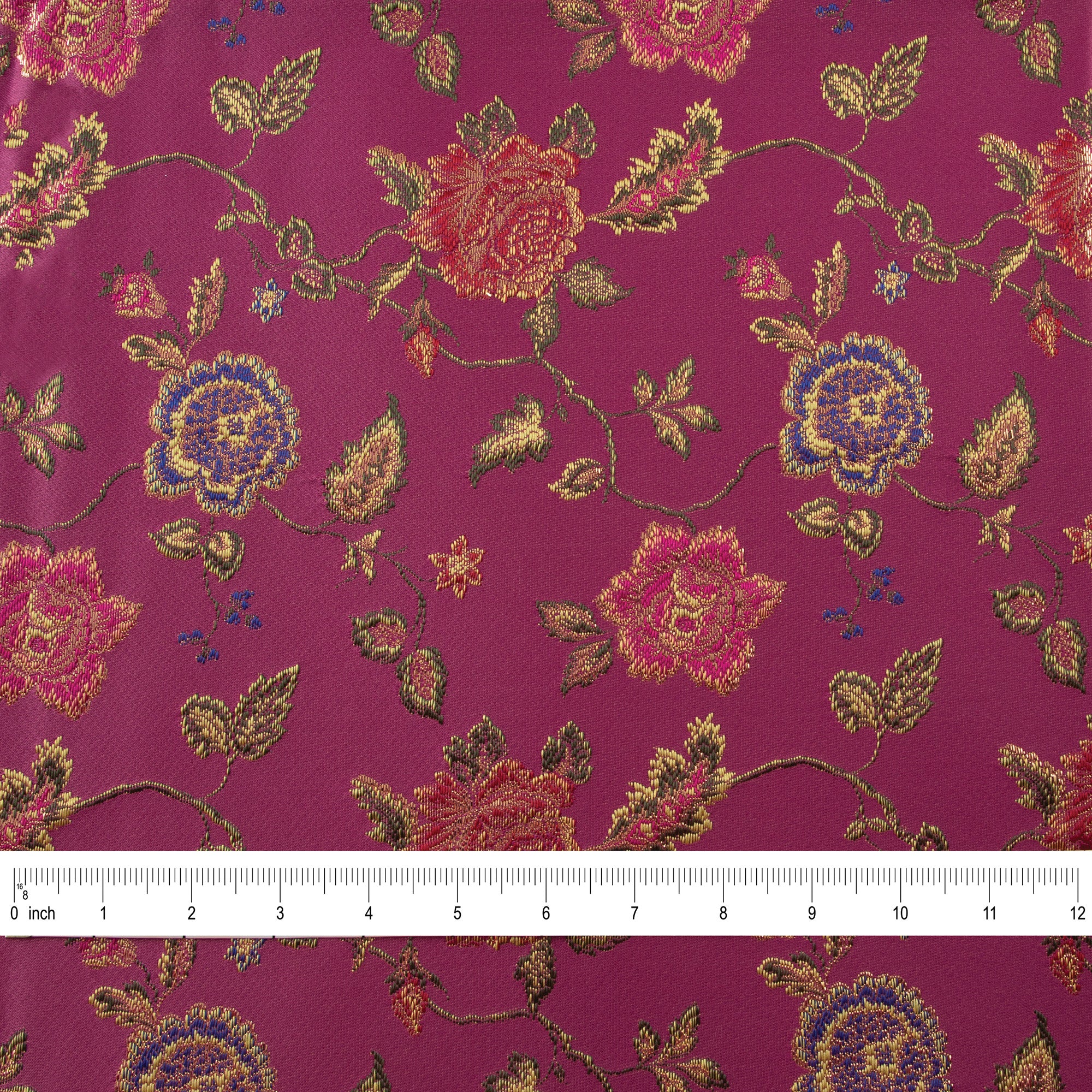 4 Seasons French Brocade Fabric, Floral, Fuchsia Pink