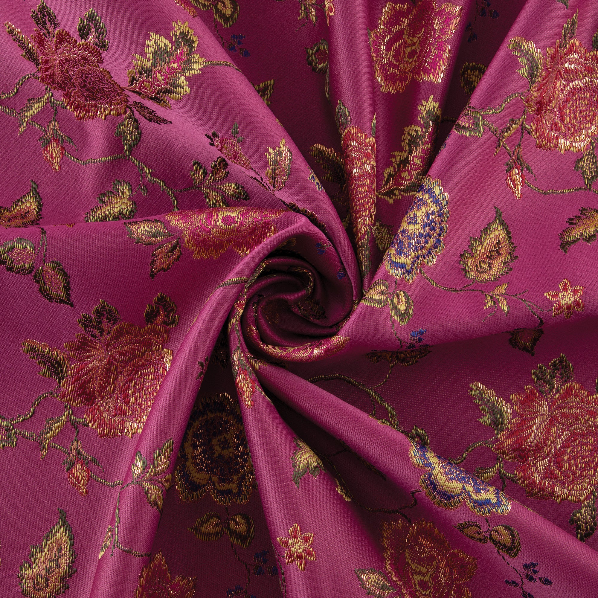 4 Seasons French Brocade Fabric, Floral, Fuchsia Pink