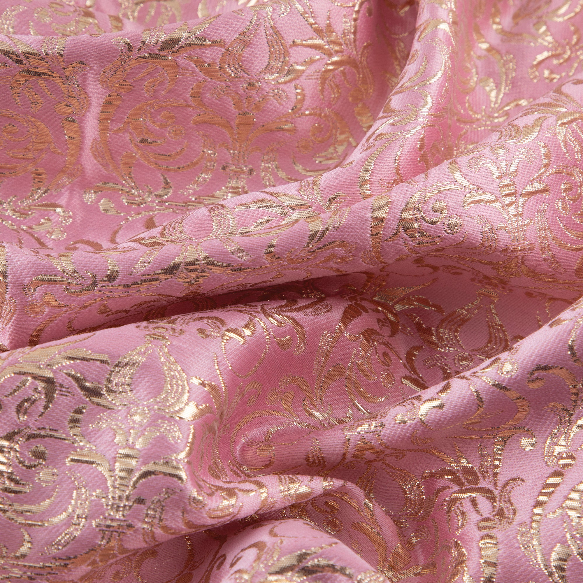 Damask Brocade Fabric, Pink