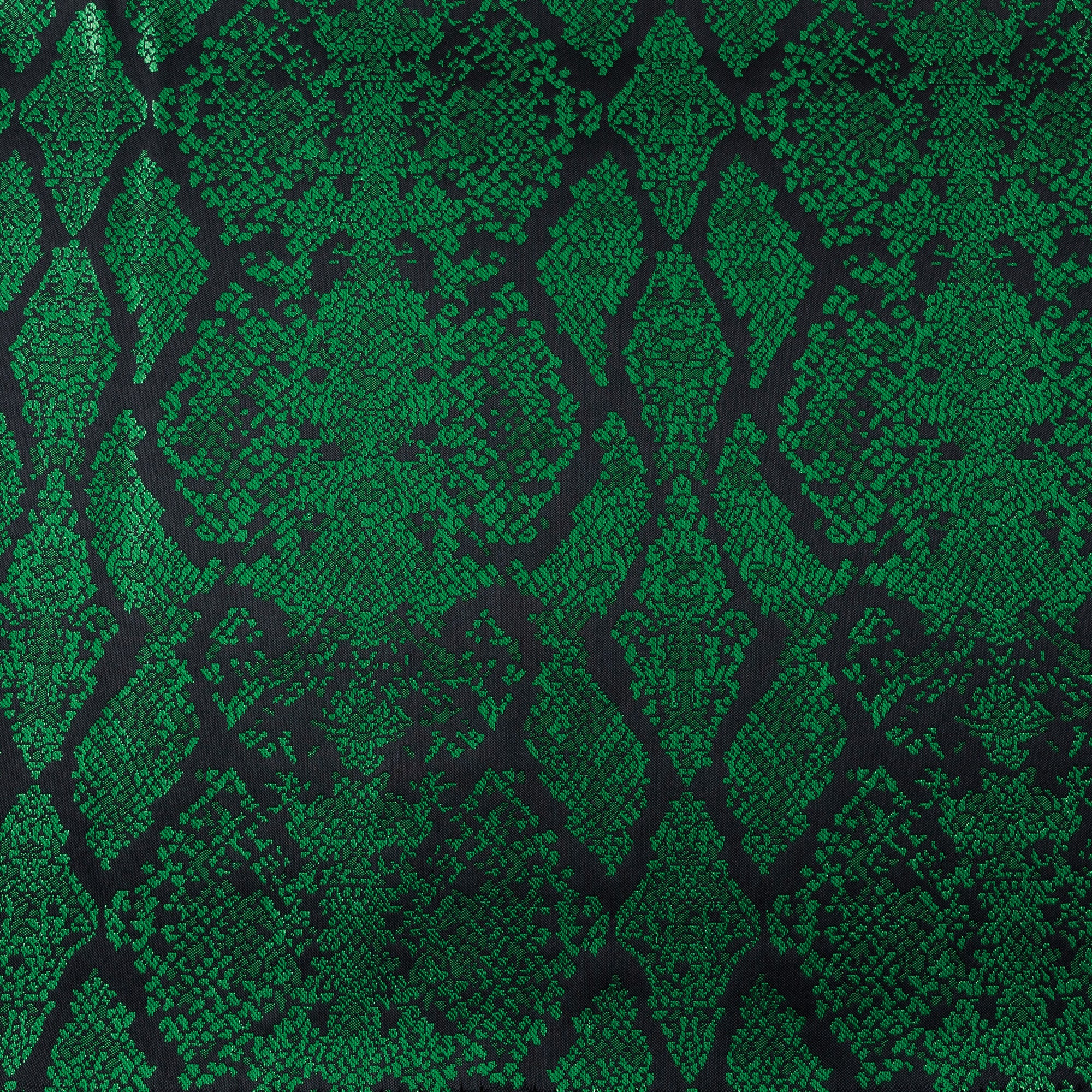 Woven Fabric, Metallic Snakeskin, Green & Black