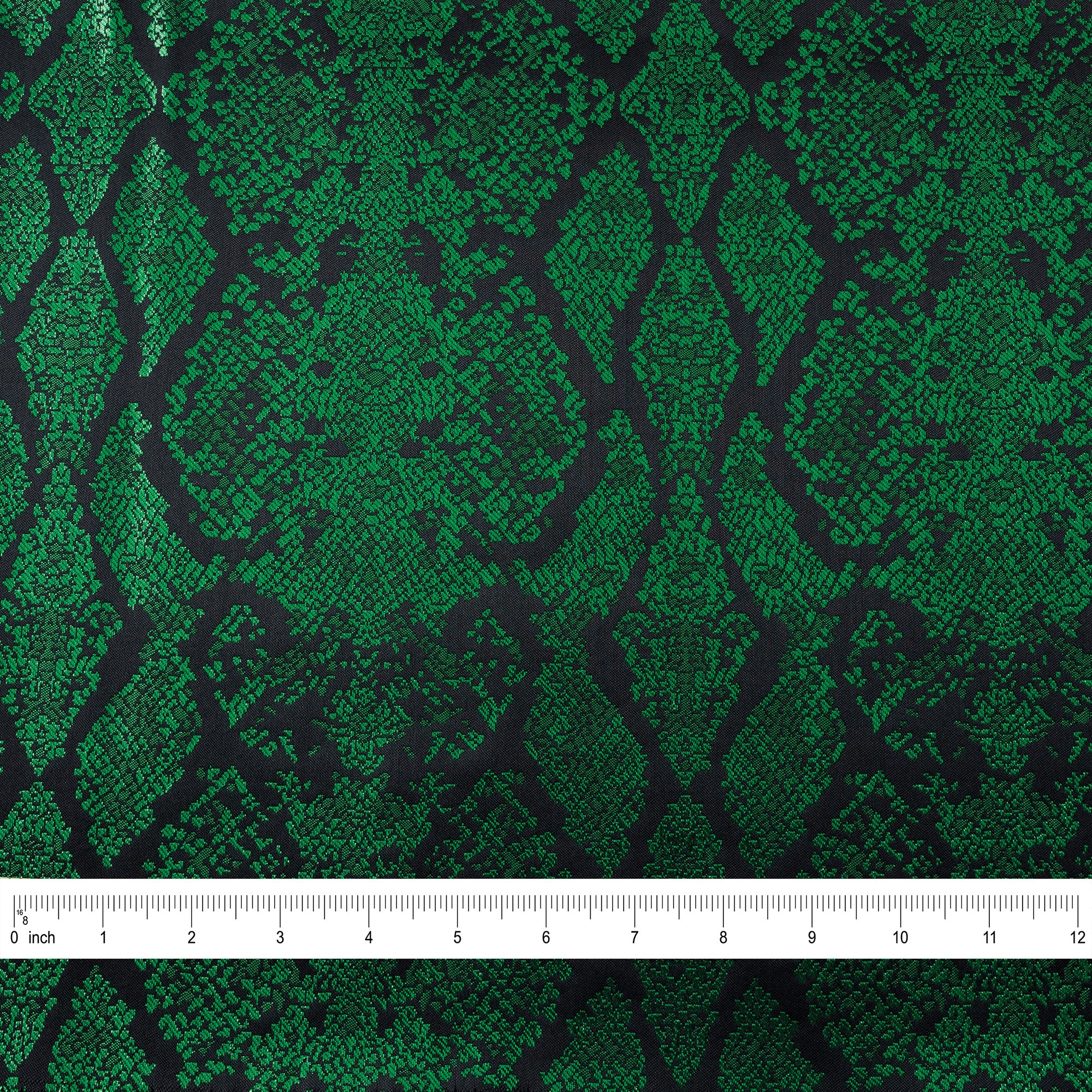 Woven Fabric, Metallic Snakeskin, Green & Black