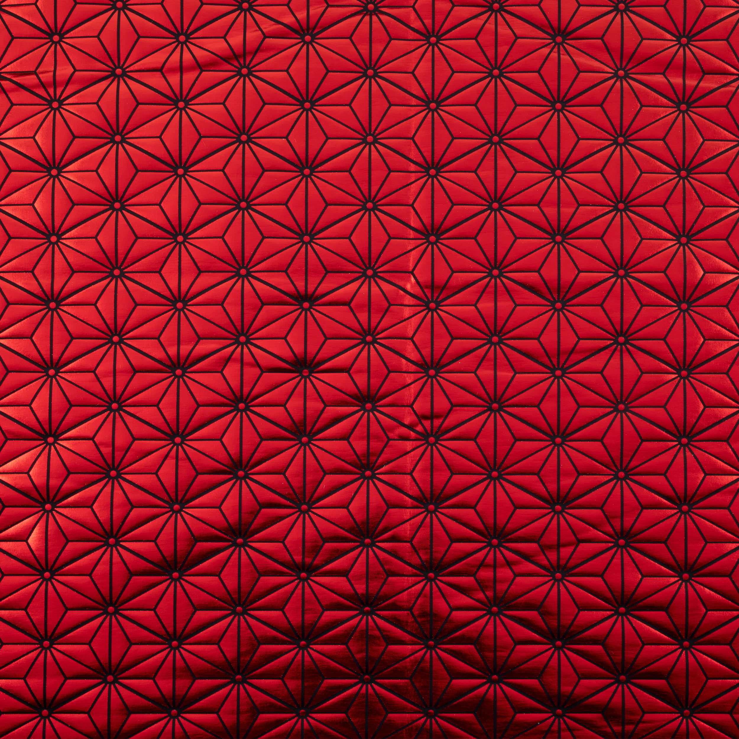 Stretch Fabric, Shiny Diamond Geo Print, Red