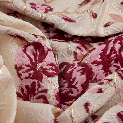 Floral Brocade Fabric, Ivory