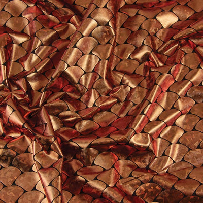 Stretch Fabric, Holographic Scales, Copper Gold