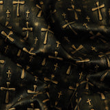 Load image into Gallery viewer, Textured Cross Fabric, Gold &amp; Black