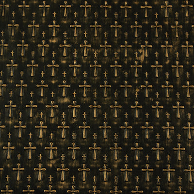 Textured Cross Fabric, Gold & Black