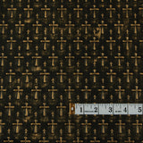 Load image into Gallery viewer, Textured Cross Fabric, Gold &amp; Black