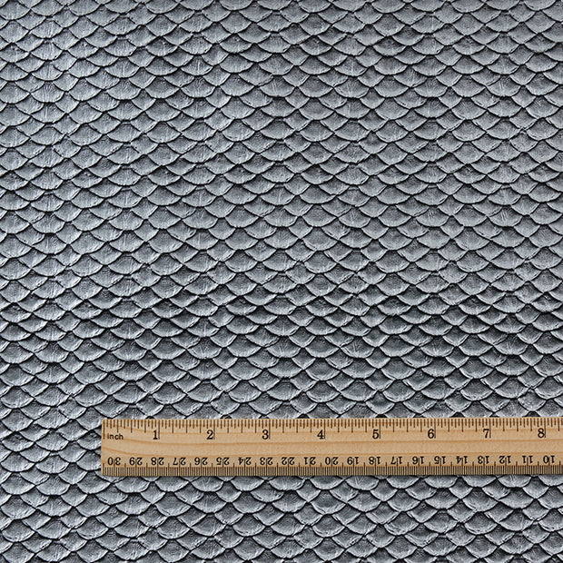 Metallic Textured Scale Fabric, Silver