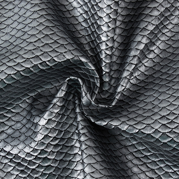 Metallic Textured Scale Fabric, Silver