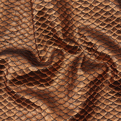 Metallic Textured Scale Fabric, Copper