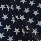 Load image into Gallery viewer, 4-Way Stretch Fabric, Silver Star Pattern, Navy