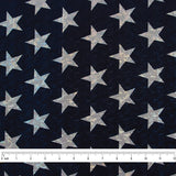 Load image into Gallery viewer, 4-Way Stretch Fabric, Silver Star Pattern, Navy