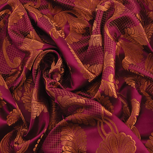 Renaissance Brocade Fabric, Metallic Red & Gold