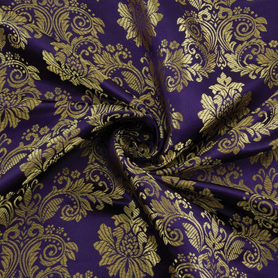 Regal Brocade Fabric, Purple
