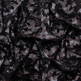 Load image into Gallery viewer, Floral Velour Fabric, Metallic Silver &amp; Black