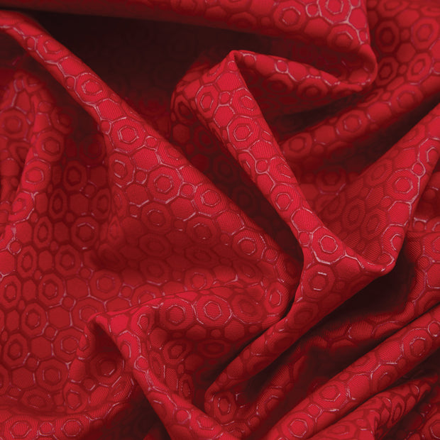 Stretch Fabric, Raised Rubber Geometric Print, Red