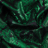 Load image into Gallery viewer, Woven Fabric, Metallic Snakeskin, Green &amp; Black