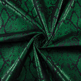 Load image into Gallery viewer, Woven Fabric, Metallic Snakeskin, Green &amp; Black
