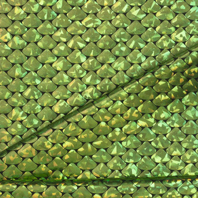 Stretch Fabric, Holographic Scales, Lime
